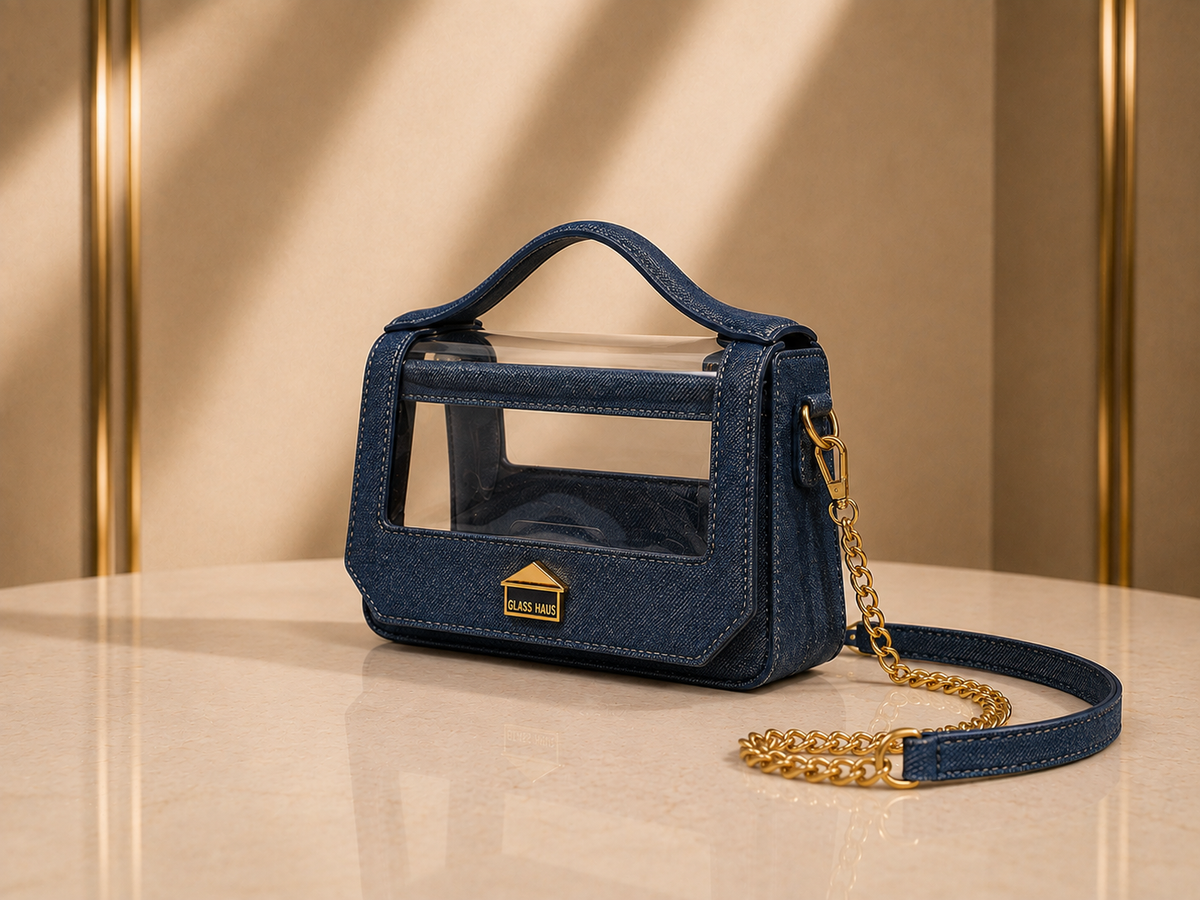 Clarity Transparent Top Handle Bag | GlassHausLuxe™ Luxury Leather & Crystal TPU Handbag