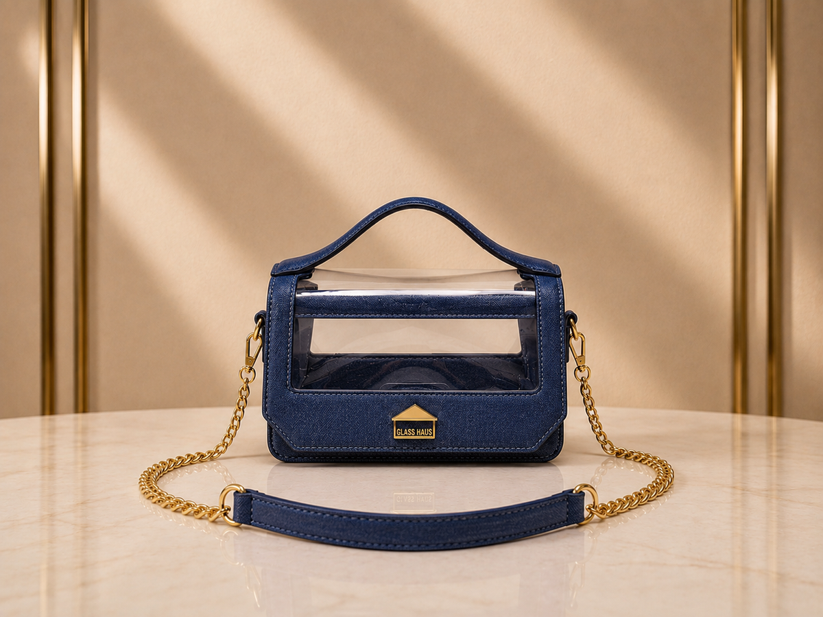 Clarity Transparent Top Handle Bag | GlassHausLuxe™ Luxury Leather & Crystal TPU Handbag