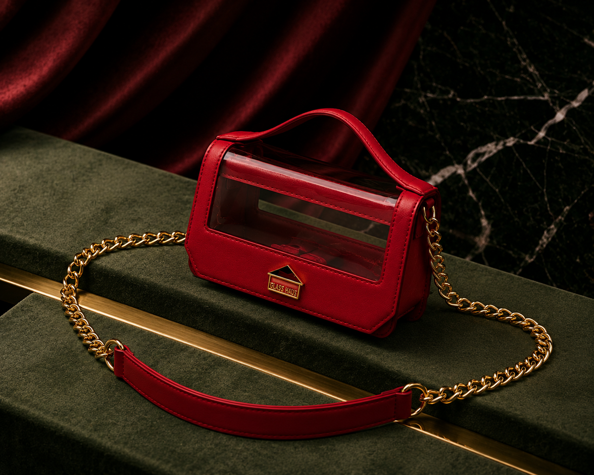 Clarity Transparent Top Handle Bag | GlassHausLuxe™ Luxury Leather & Crystal TPU Handbag