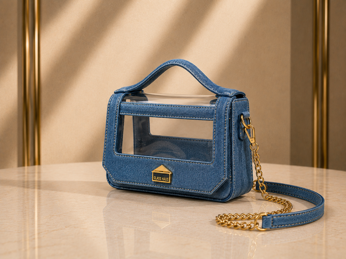 Clarity Transparent Top Handle Bag | GlassHausLuxe™ Luxury Leather & Crystal TPU Handbag